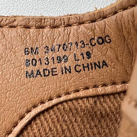 Frye Caden Womens Suede Notched Ankle Bootie Cognac Tan Metallic Heel size 6 - Picture 16 of 16